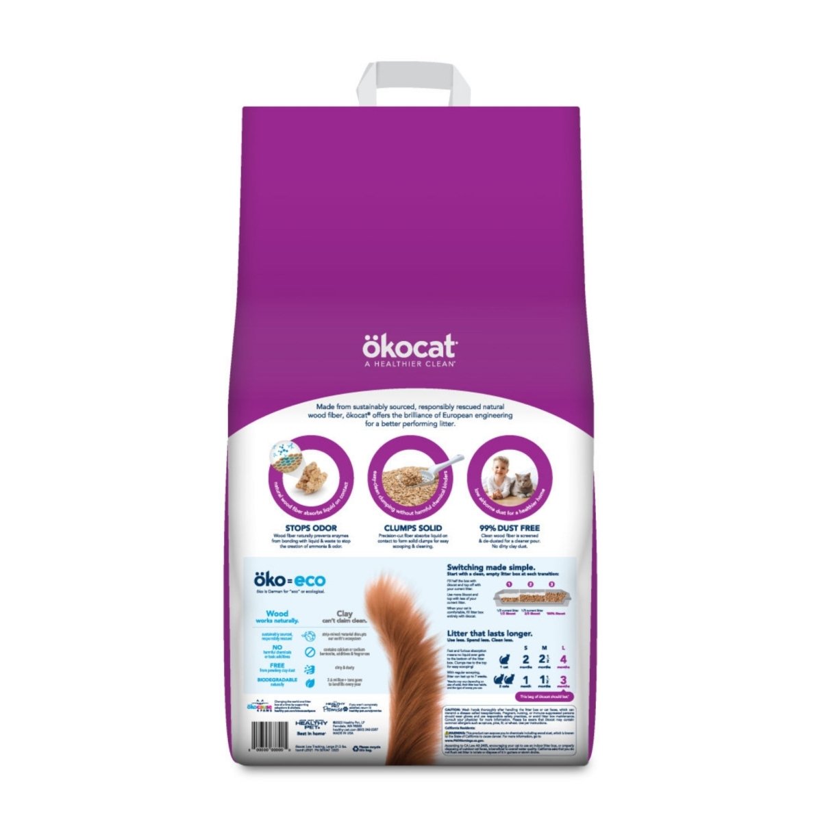 Okocat Litter Low Tracking Clumping Wood Cat Litter 1ea/21.5 lb - Pets Perfect