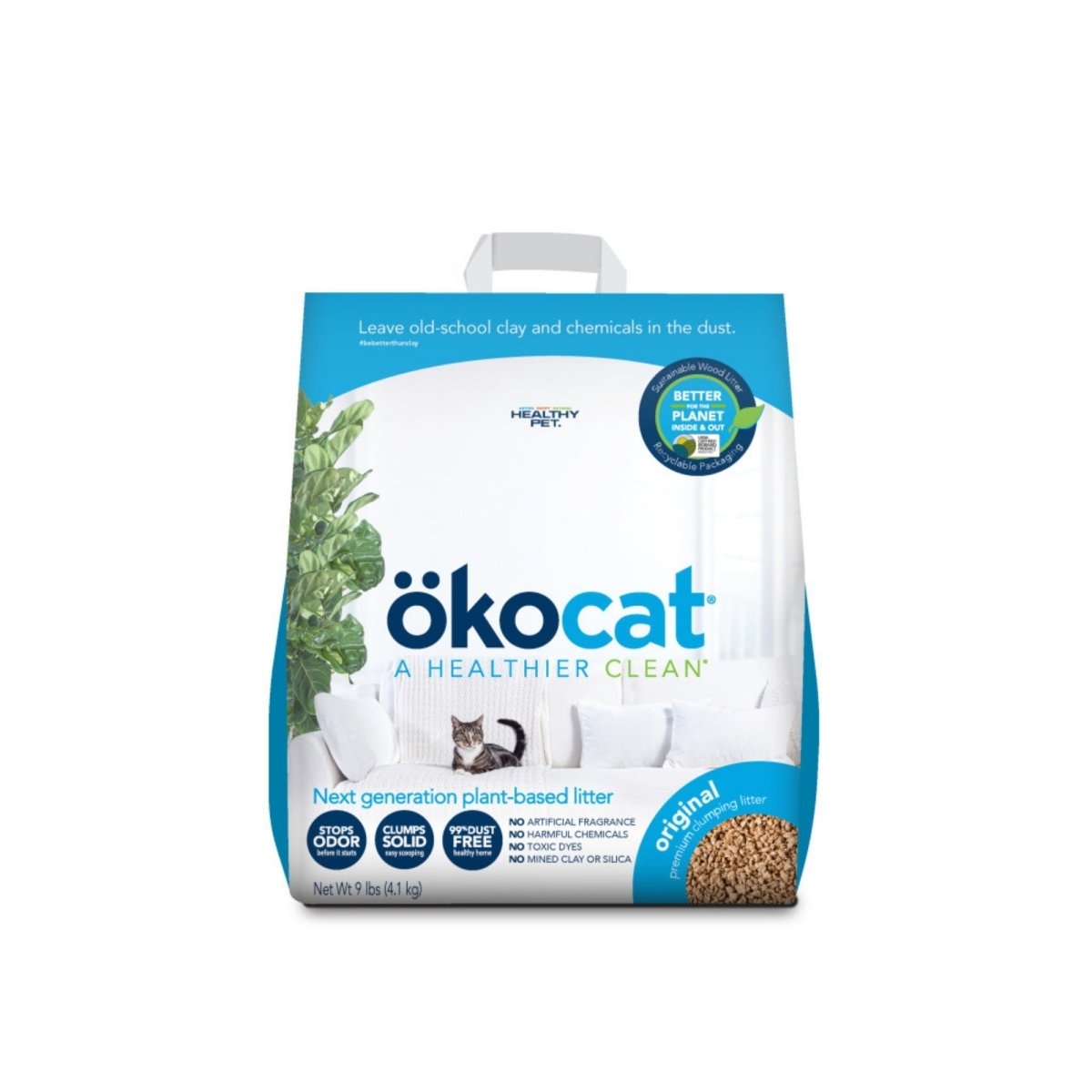 Okocat Litter Original Clumping Wood Cat Litter 1ea/9 lb - Pets Perfect