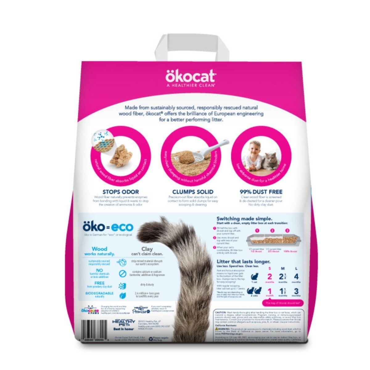 Okocat Litter Super Soft Clumping Wood Cat Litter 1ea/8 lb - Pets Perfect