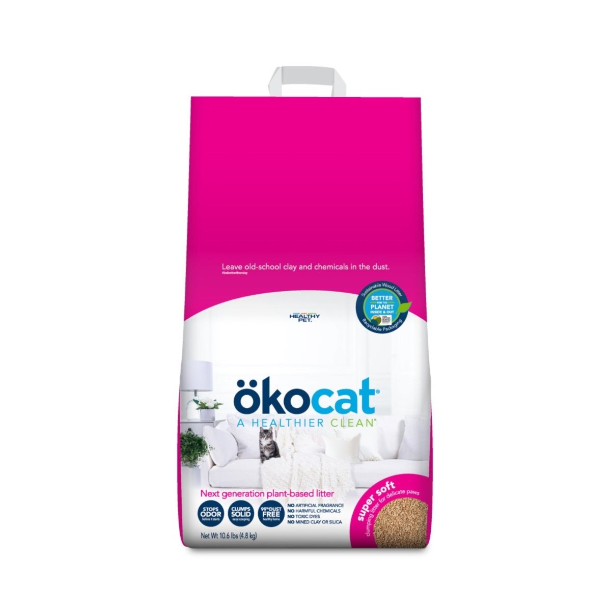 Okocat Litter Super Soft Clumping Wood Cat Litter 1ea/10.6 lb - Pets Perfect