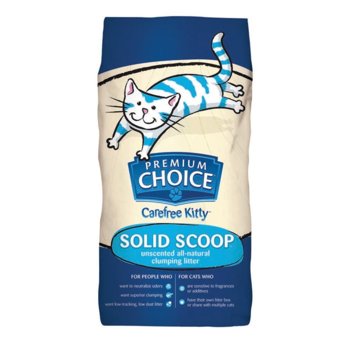 Premium Choice Litter Carefree Kitty Unscented All Natural Scoop Cat Litter 1ea/25 lb - Pets Perfect