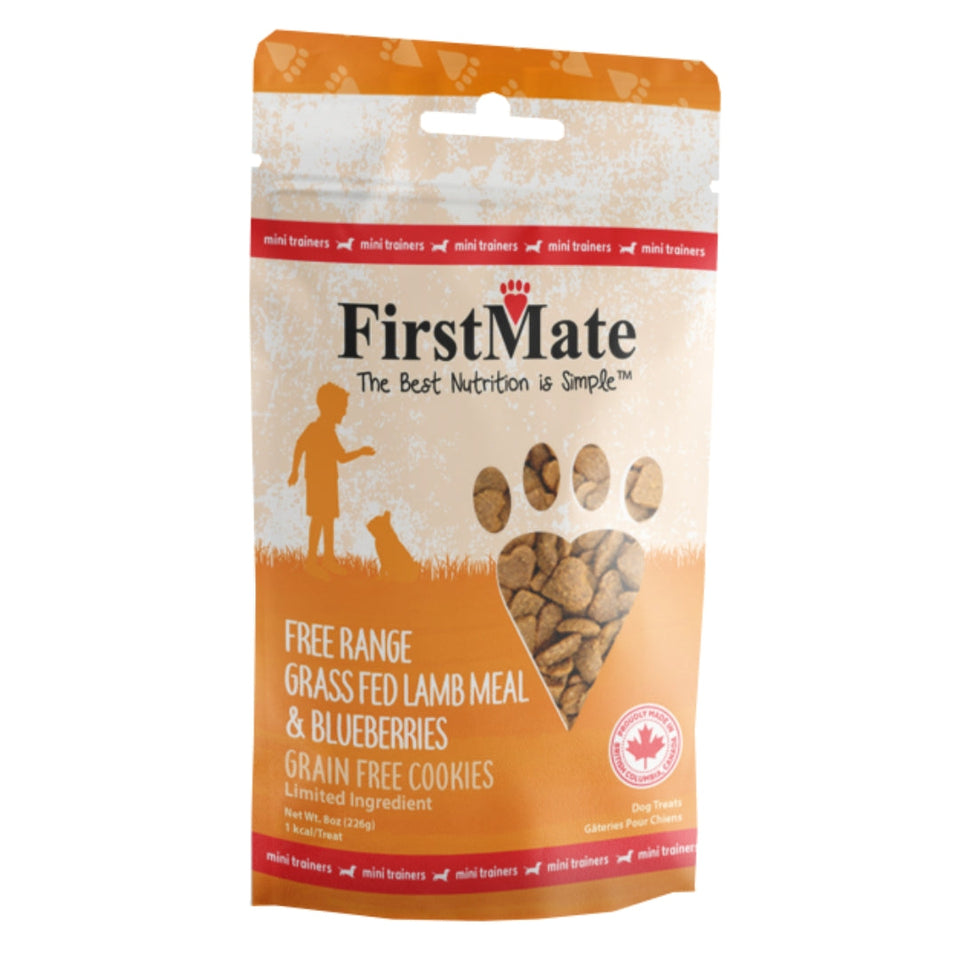 Firstmate Dog Limited Ingredient Grain Free Mini Lamb Blueberry Treat 8oz.
