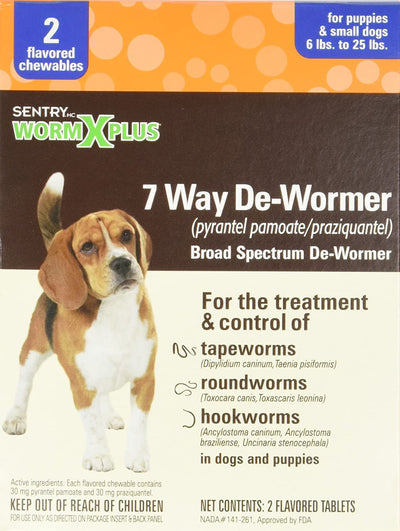 SENTRY Worm x Plus 7 Way DeWormer for Small Dogs 2 ct