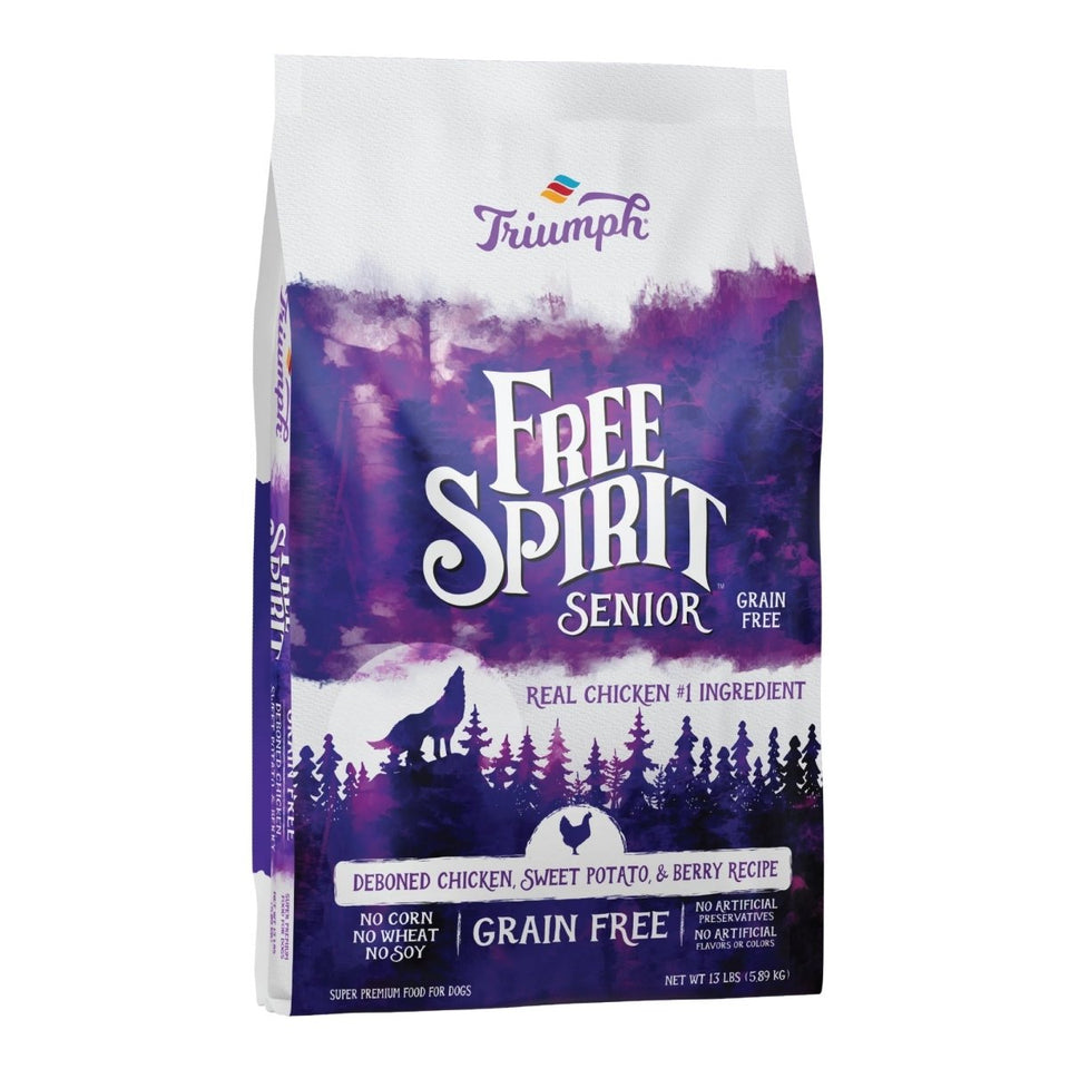 Triumph Free Spirit GF Senior Dry Dog Food, Deboned Chicken, 13 lb