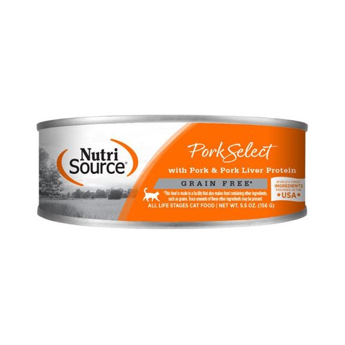 NutriSource Select Recipe Grain Free Canned Cat Food Pork Select 5.5oz - Pets Perfect