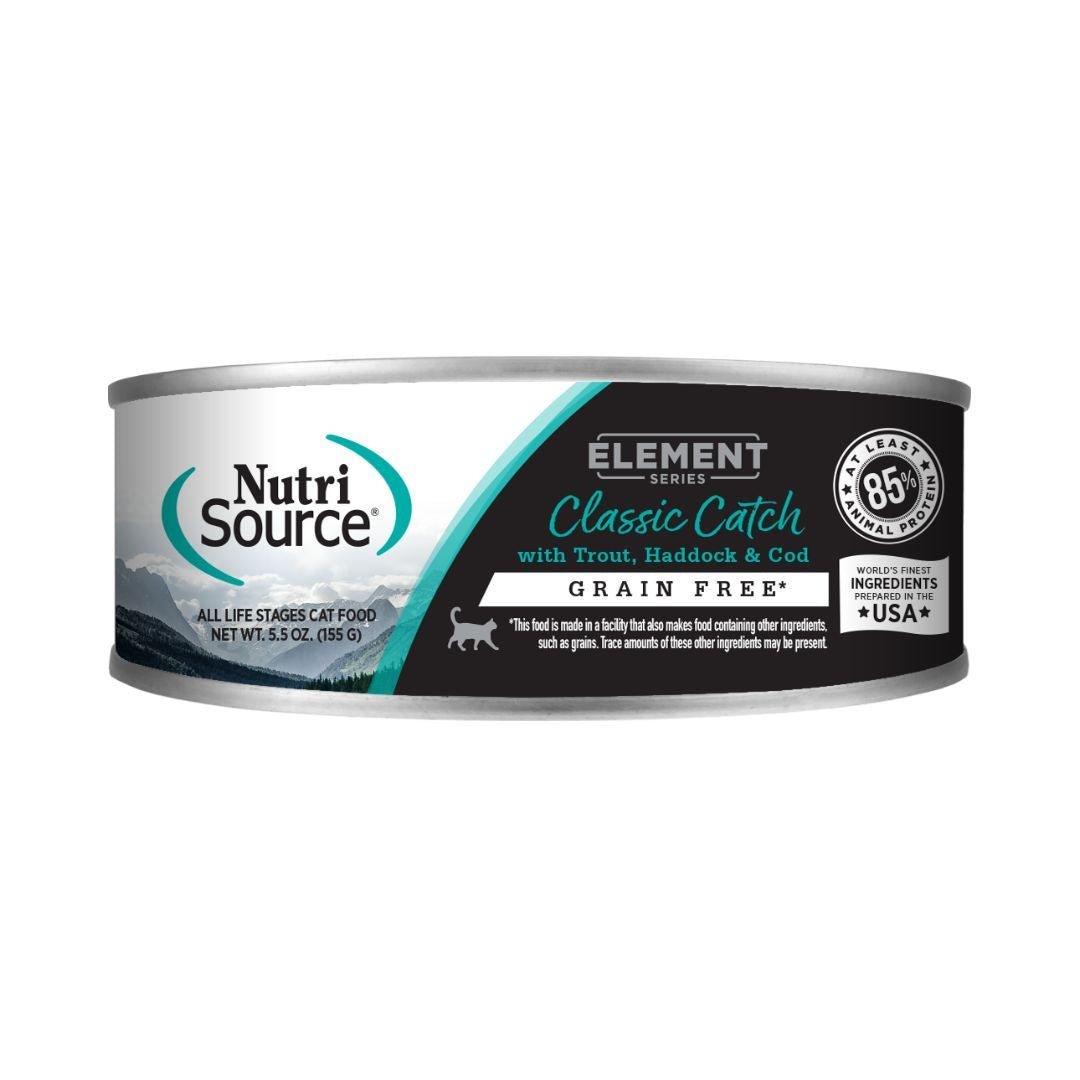 NutriSource Element Series Grain Free Canned Cat Food Classic Catch 5.5oz - Pets Perfect