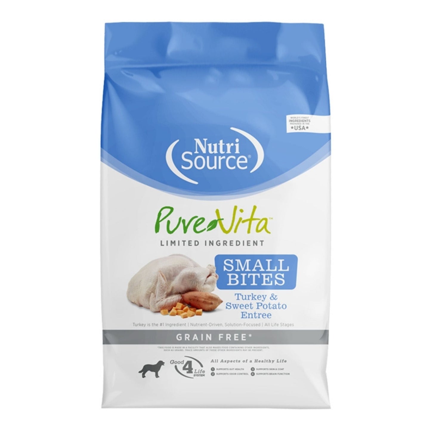 Pure Vita Dog Small Bites Grain-Free Turkey & Sweet Potato, 4 lb