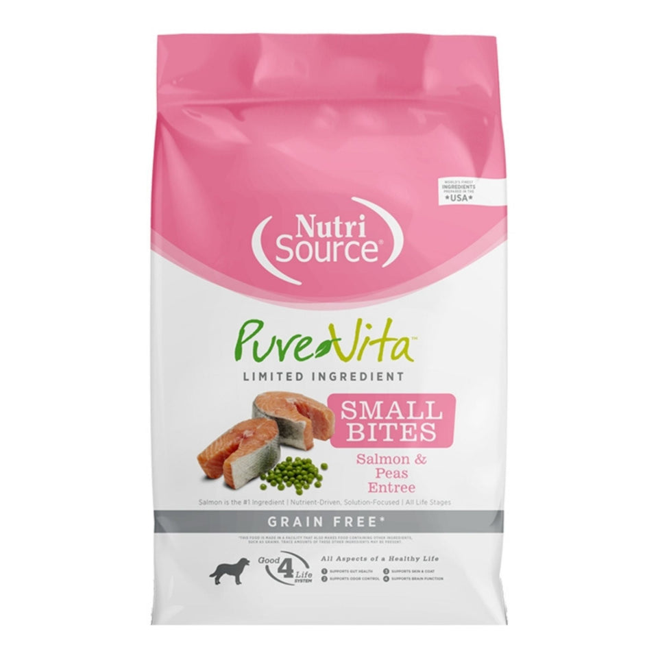 Pure Vita Dog Small Bites Grain Free Salmon & Peas 4Lbs