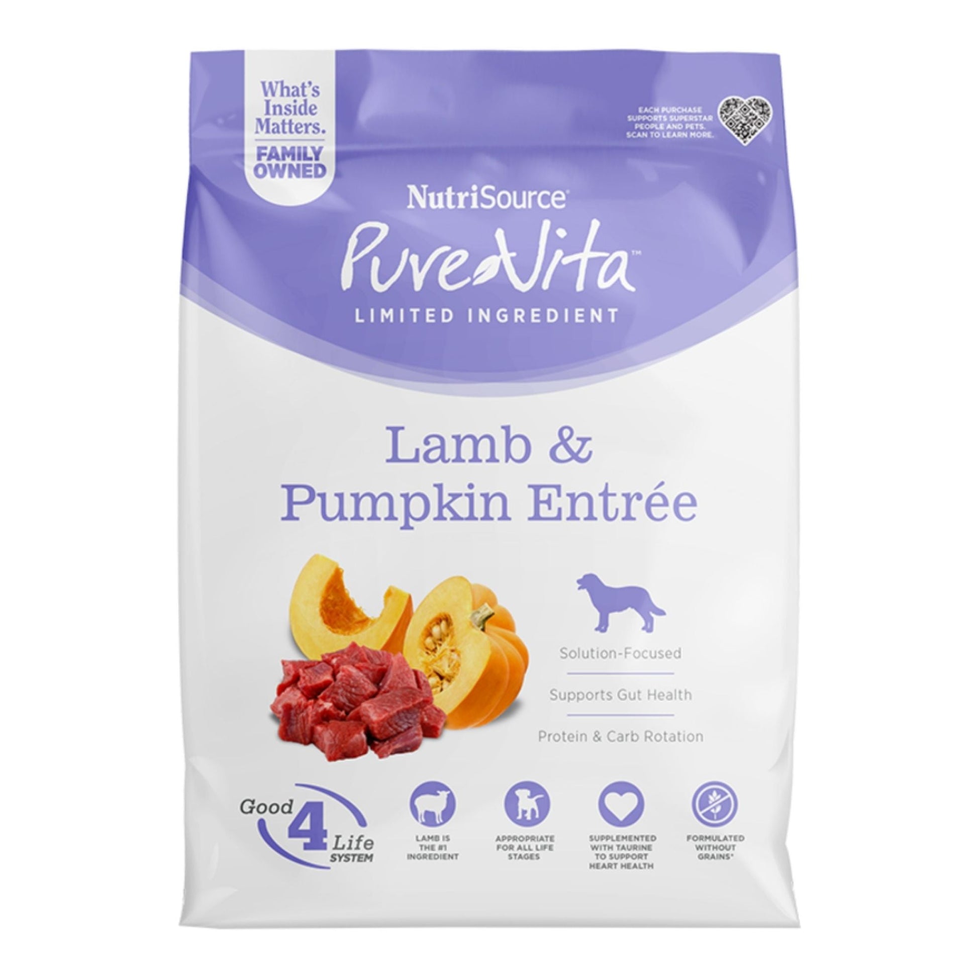 Pure Vita Dog Grain-Free Lamb & Pumpkin, 4 lb