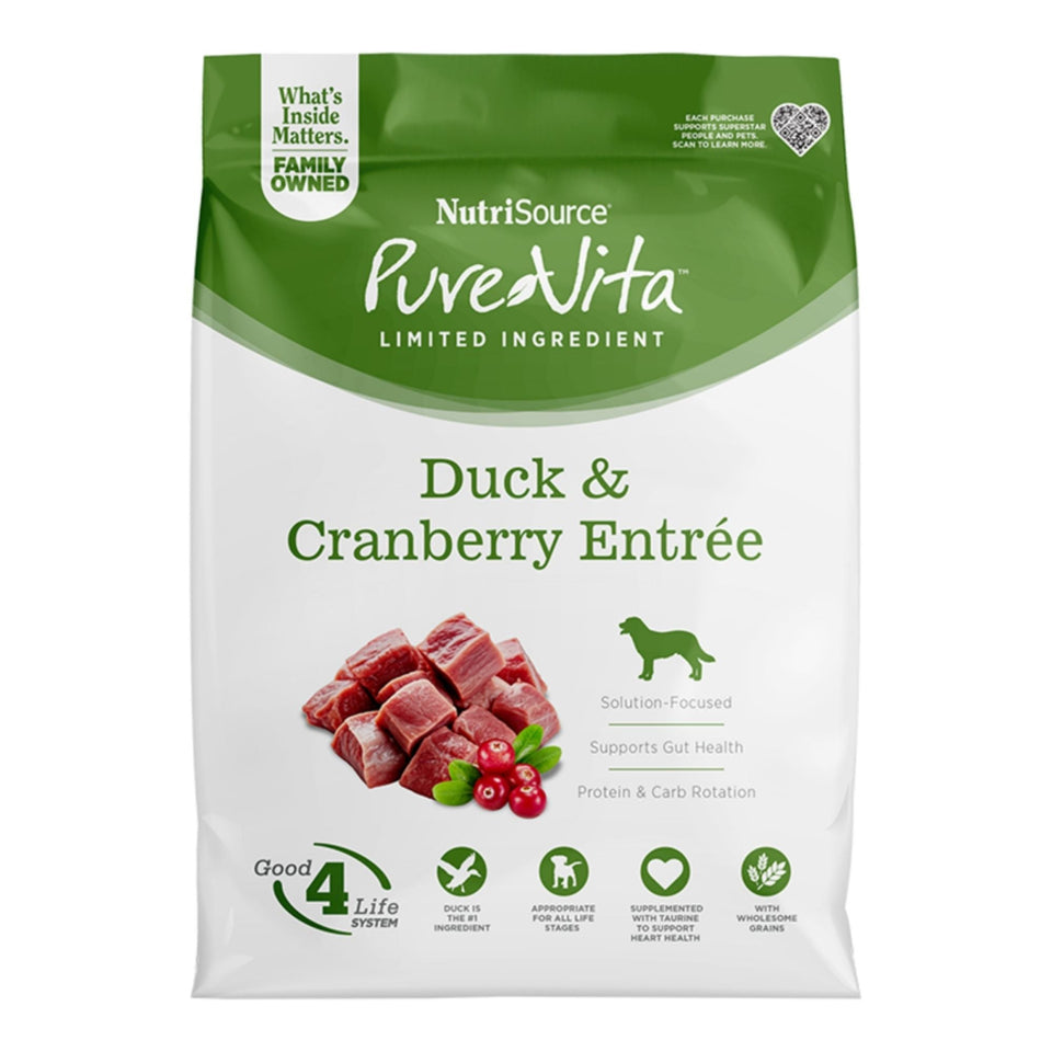 Pure Vita Dog Duck & Cranberry 12Lbs - Dog Food Dry
