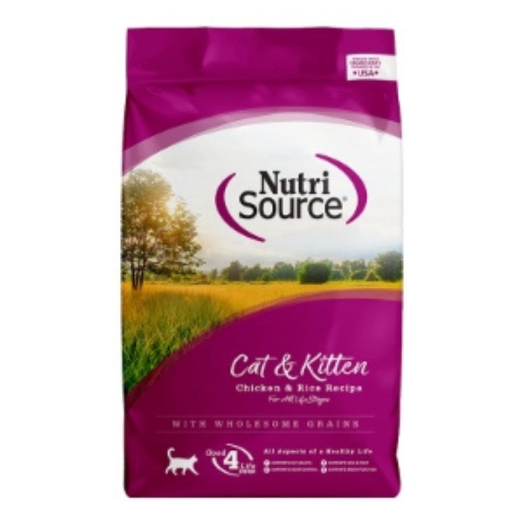 NutriSource Cat & Kitten All Life Stages Dry Cat Food Chicken & Rice 4lb - Pets Perfect