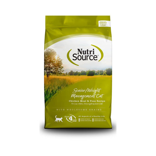 NutriSource Senior Weight Management Dry Cat Food Chicken Meal & Peas, view 2