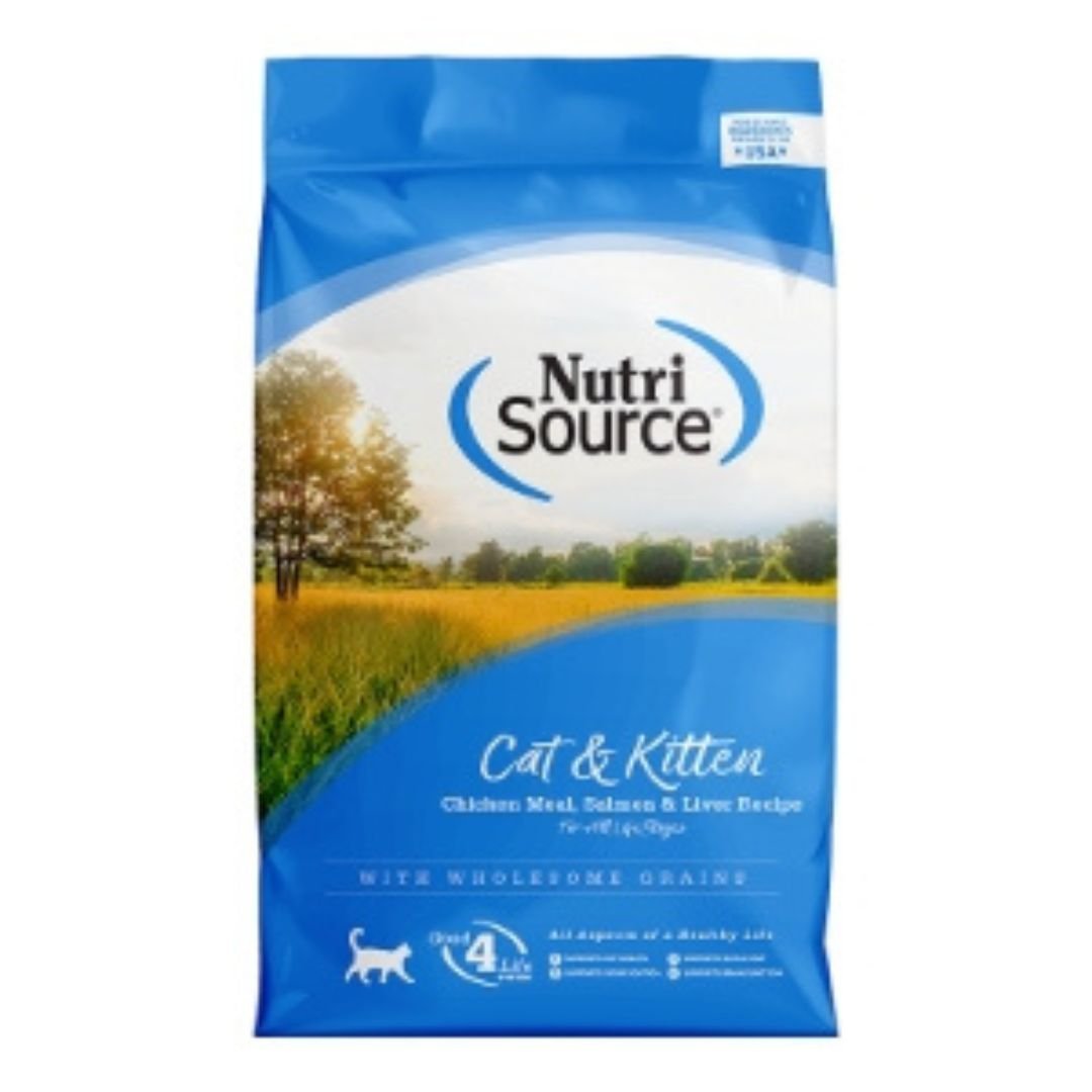 NutriSource Cat & Kitten All Life Stages Dry Cat Food Chicken Meal, Salmon & Liver 12lb - Pets Perfect