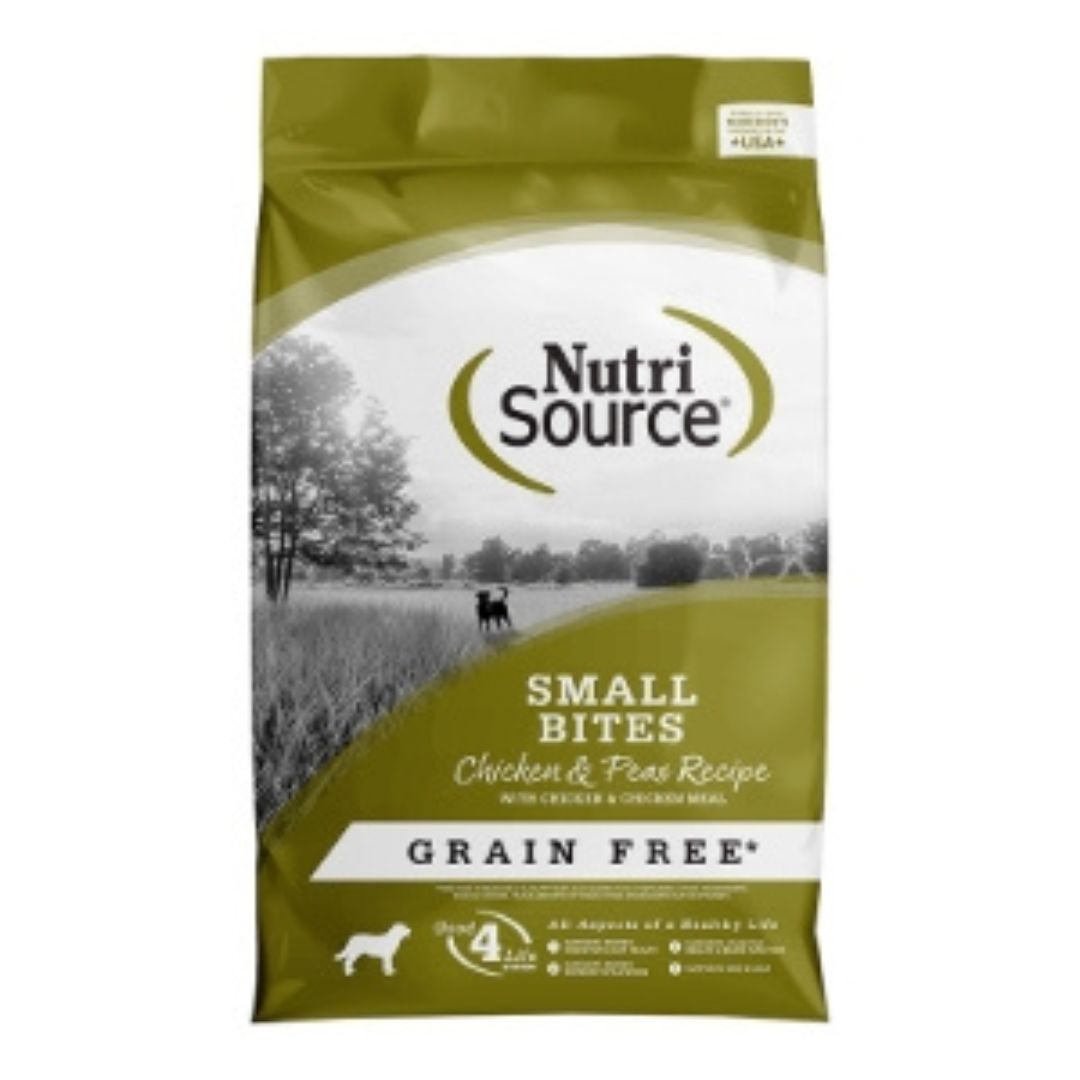 NutriSource Small Bites Grain-Free Dry Dog Food Chicken & Peas 4 lb