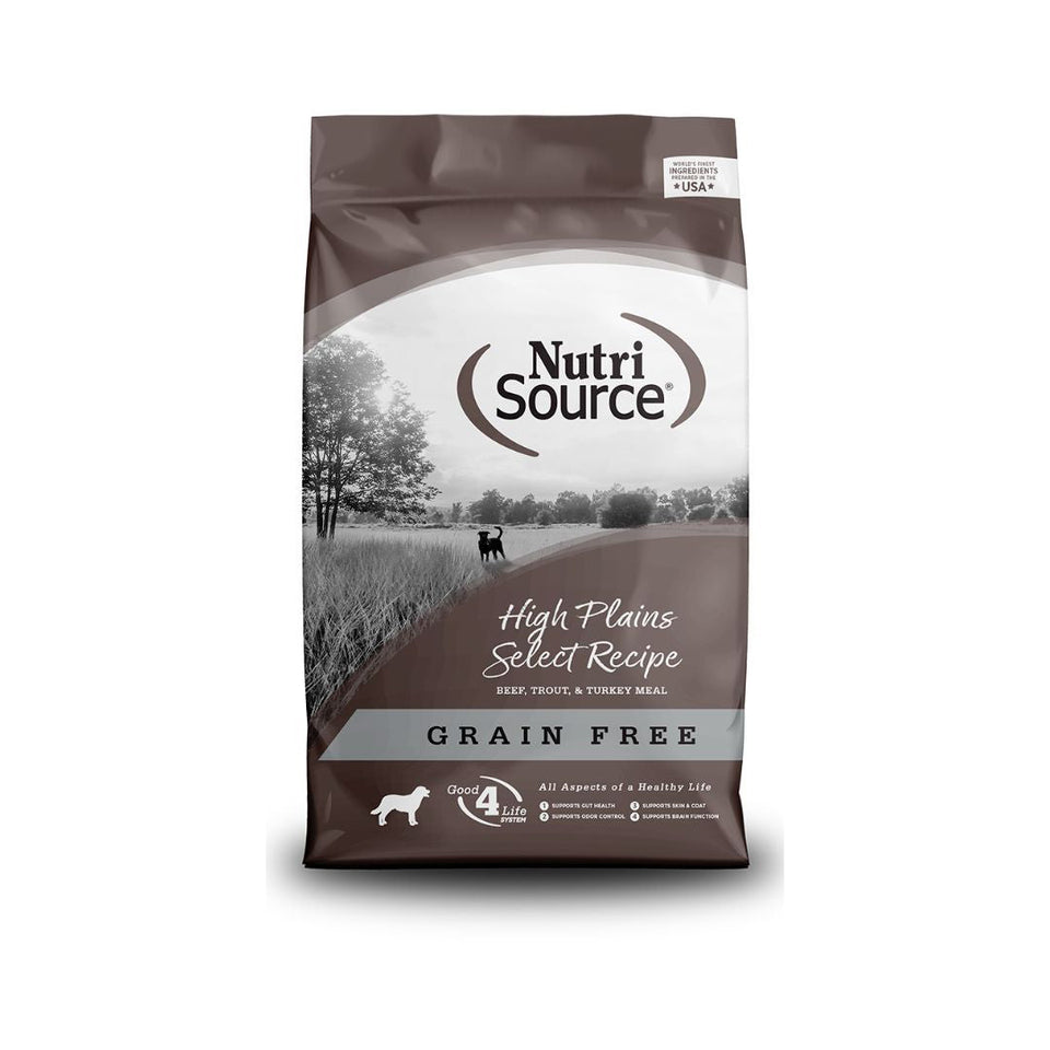 NutriSource Select Recipe Grain-Free Dry Dog Food High Plains Select, 5 lb - Pets Perfect