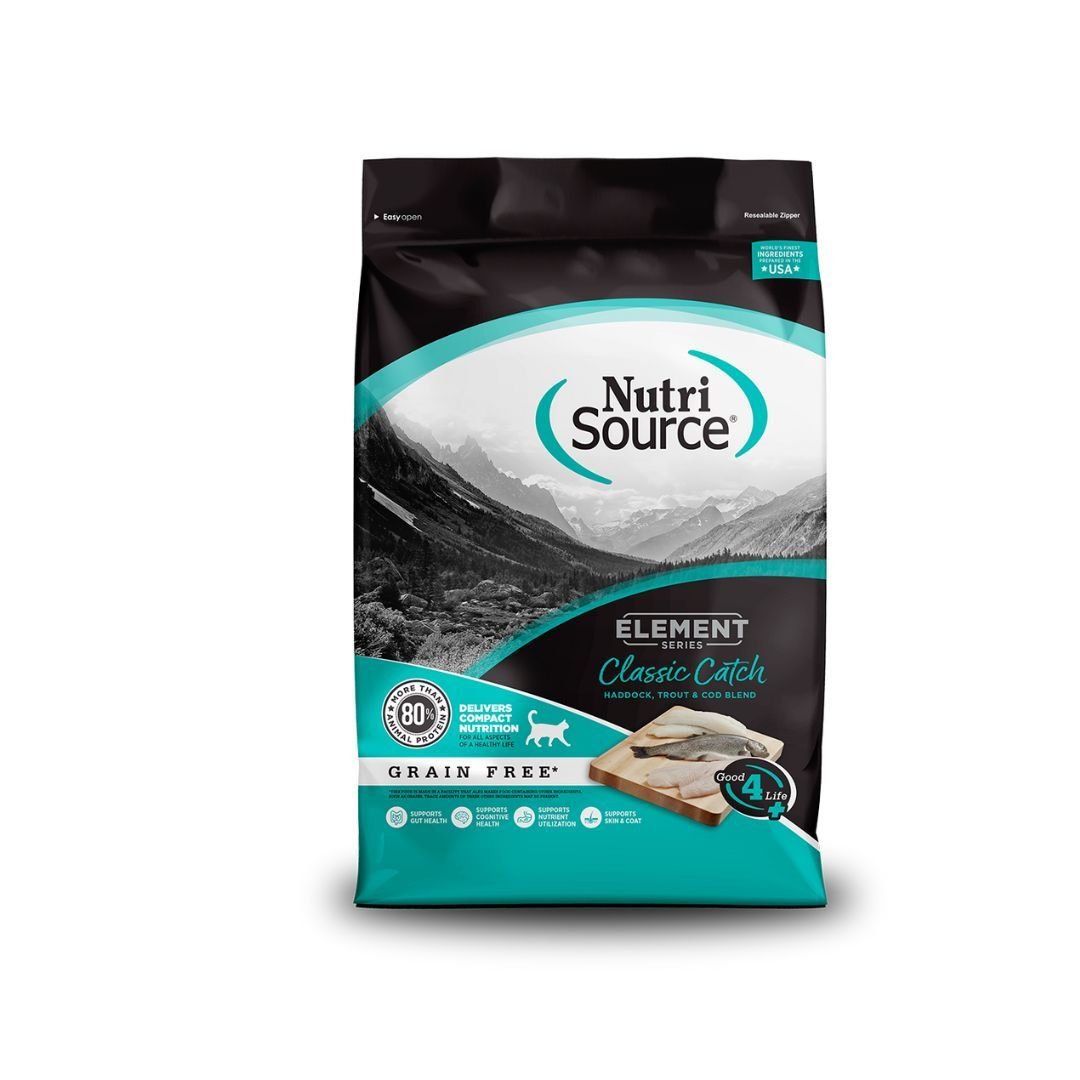 NutriSource Element Series Grain Free Dry Cat Food Classic Catch 11lb - Pets Perfect