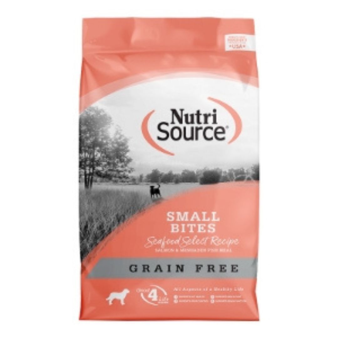 NutriSource Select Recipe Small Bites GF Dry Dog Food Seafood Select