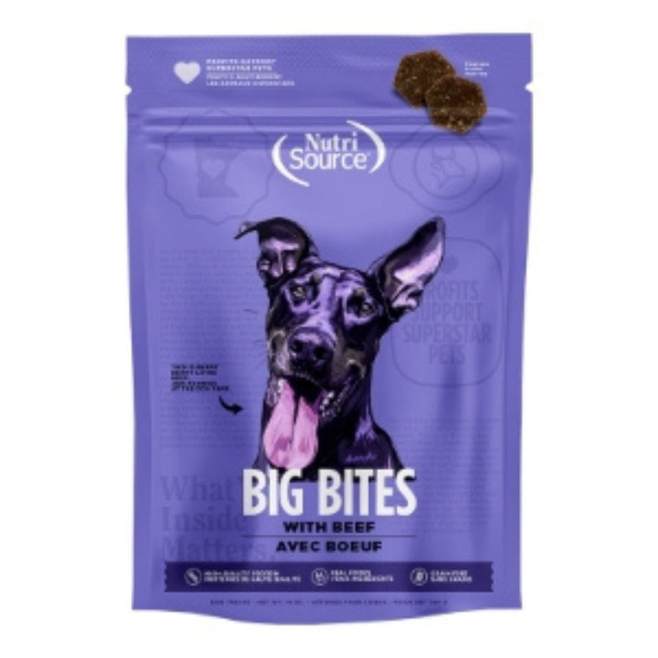 Nutrisource Dog Big Bites Grain Free Beef 14Oz - Dog Treats Biscuits Cookies and Crunchy