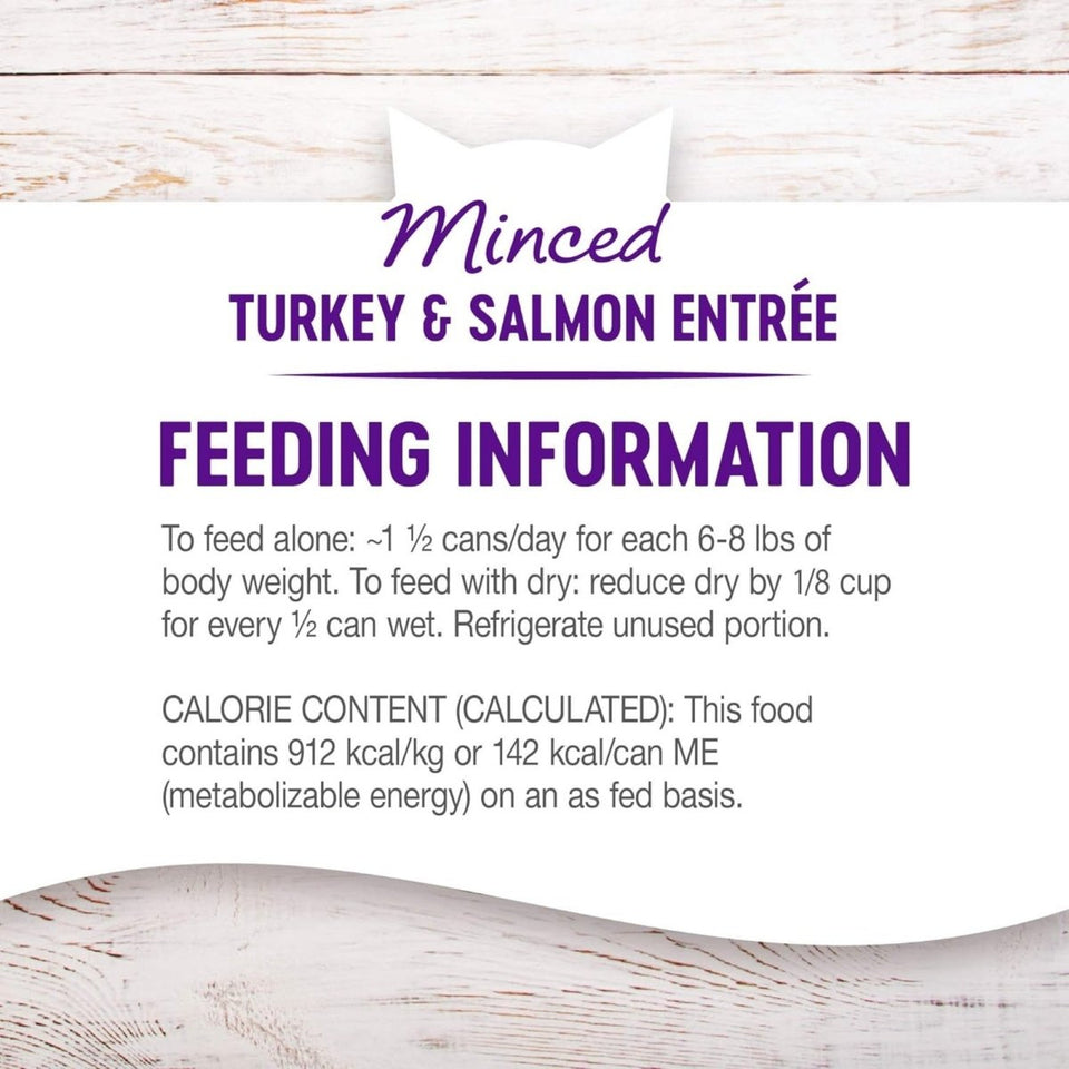 Wellness Complete Health Minced Turkey & Salmon Entrée Wet Cat Food, view 2