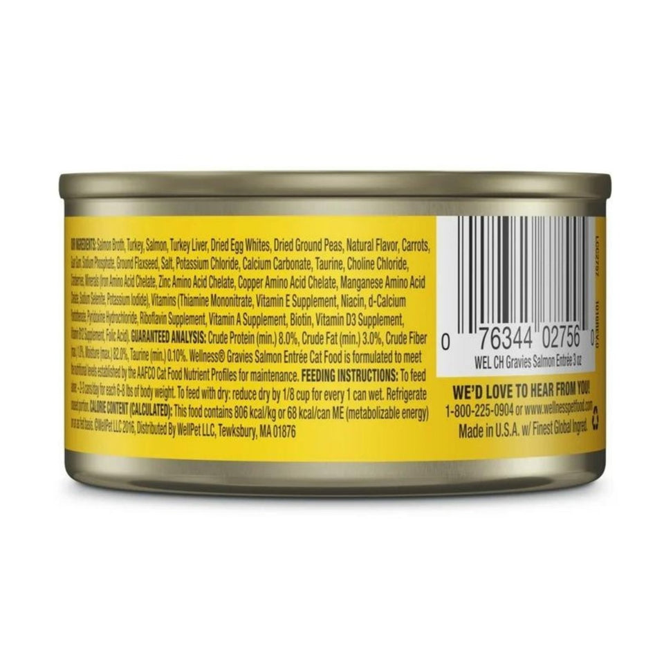 Wellness Complete Health GF Wet Cat Food, Salmon Entree in Gravy, 3 oz, view 4