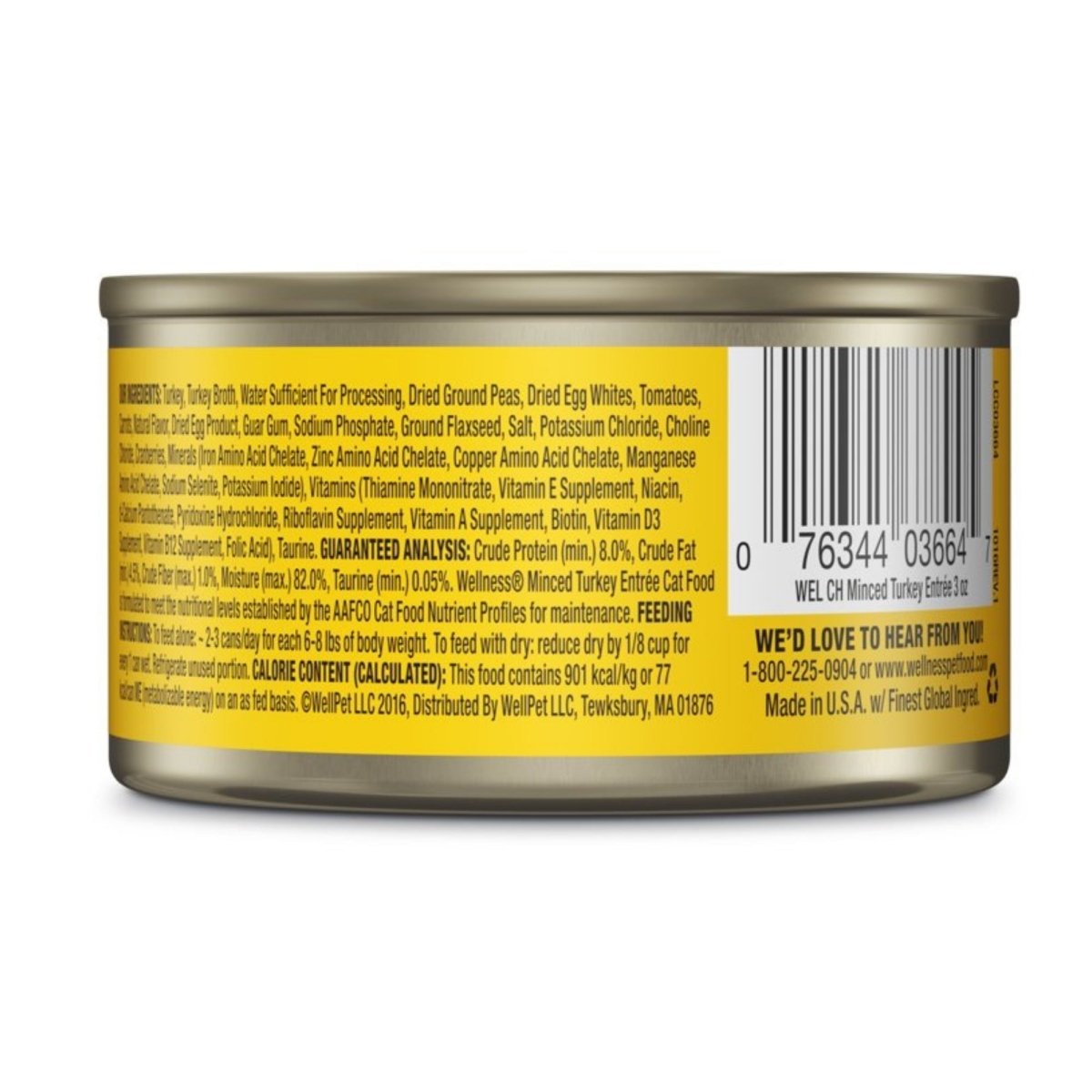 Wellness Cat Complete Health Minced Turkey Entrée 3oz. (Case of 24) - Pets Perfect