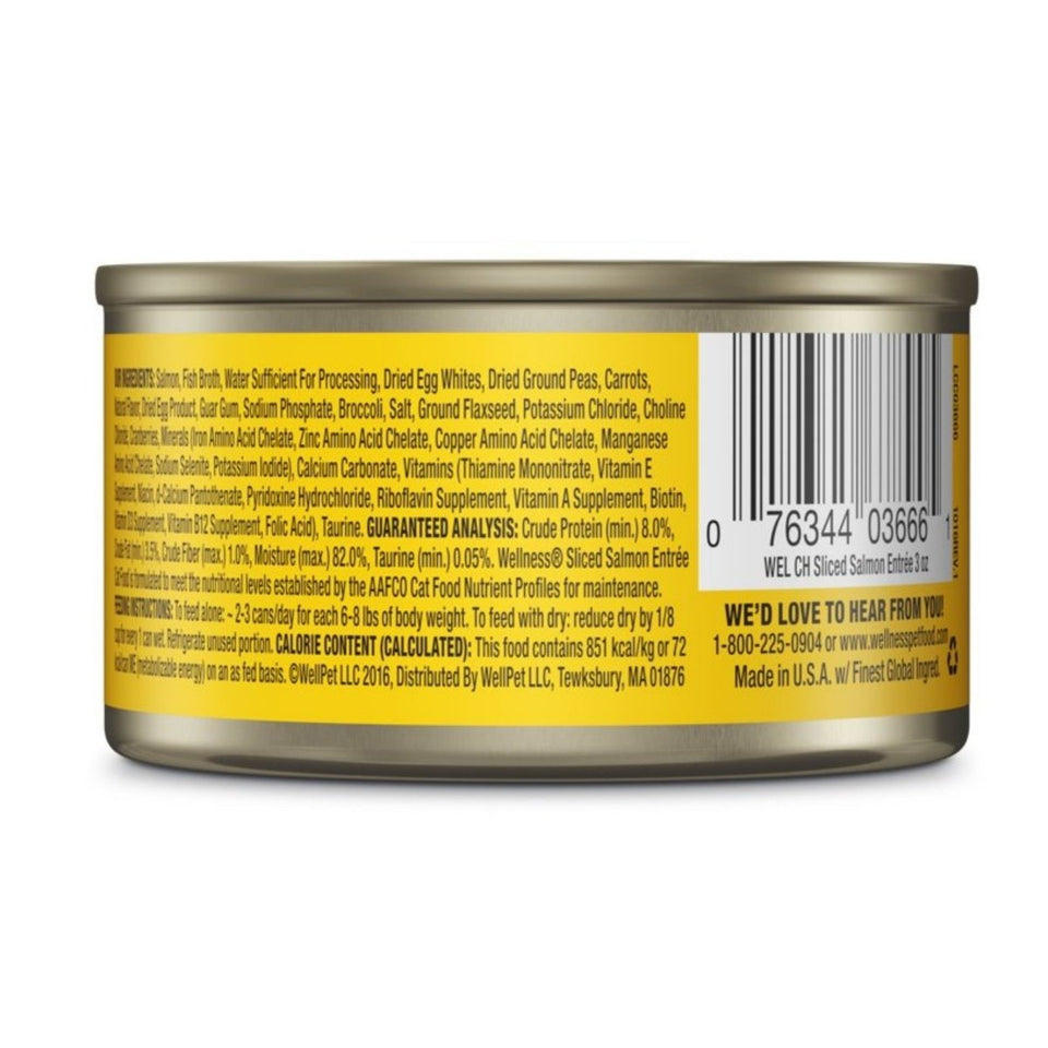 Wellness Complete Health Sliced Salmon Entree Wet Cat Food, 3 oz, view 3