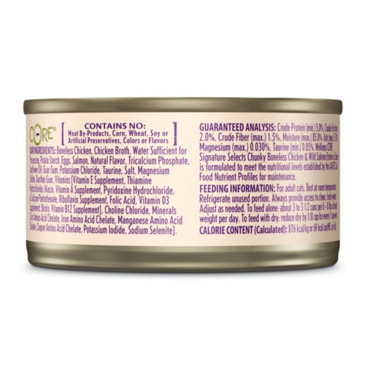 Wellness Cat Core Signature Select Chunky Chicken Salmon Entrée 2.8oz. (Case of 12) - Pets Perfect