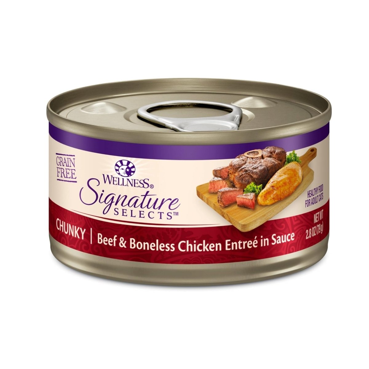 Wellness Cat Core Signature Select Chunky Beef Chicken Entrée 2.8oz. (Case of 12) - Pets Perfect