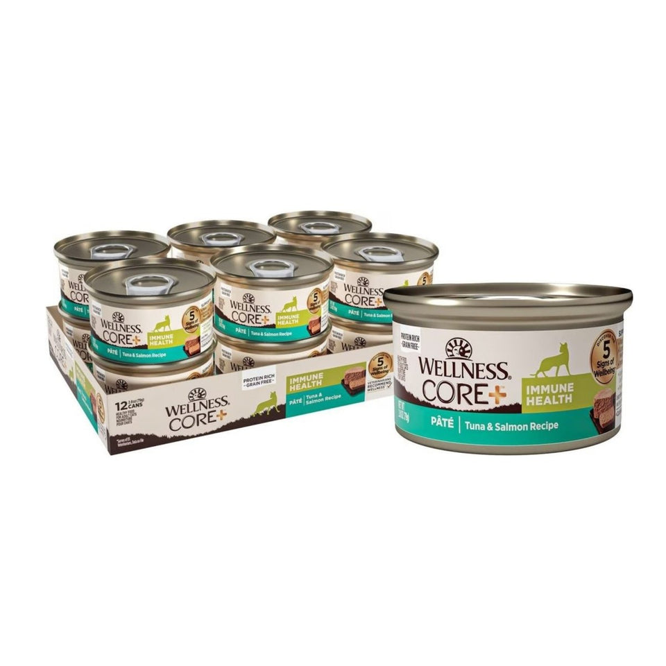 Wellness CORE+ Immune Health Wet Cat Food, Tuna and Salmon GF Pate