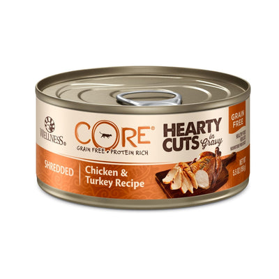 Wellness Cat Core Hearty Cuts Shredded Chicken Turkey	 5.5oz. (Case of 24)