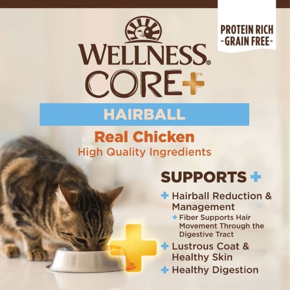 Wellness CORE+ Hairball Dry Cat Food - Deboned Chicken, 4.75 lb, view 2