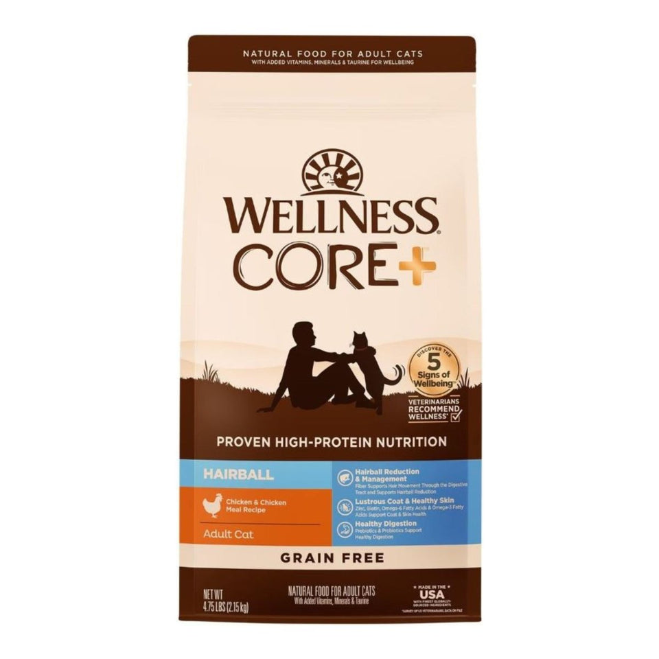 Wellness CORE+ Hairball Dry Cat Food - Deboned Chicken, 4.75 lb