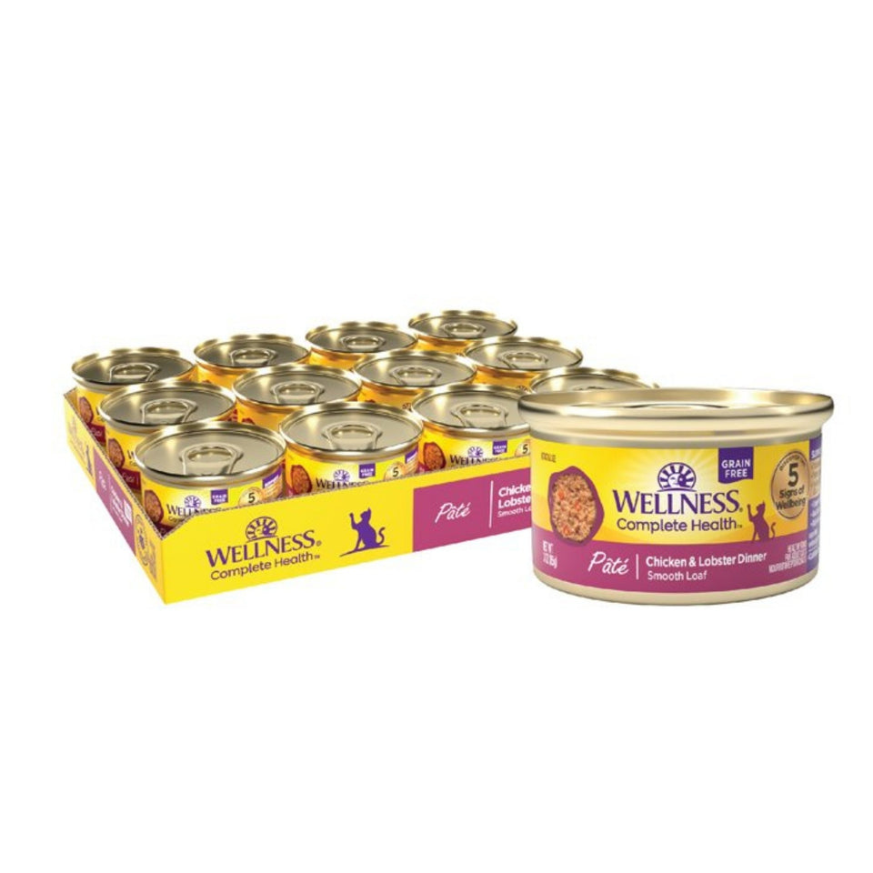 Wellness Cat Complete Health GF Chicken Lobster Pate, 3 oz 24 ct
