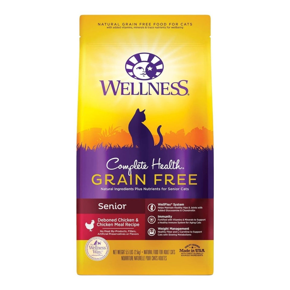 Wellness Complete Health Cat Senior GF Dry Cat Food, Deboned Chicken
