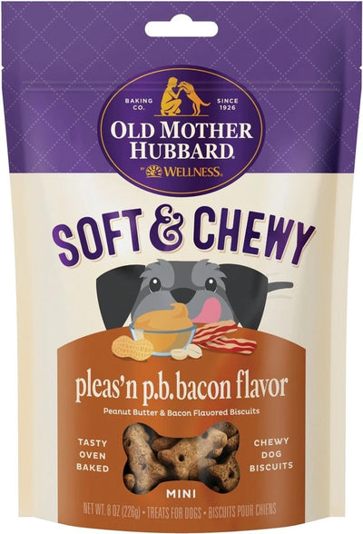 Omh Mini Soft Tasty Pnutbutter Bacon 8 oz. Chewy Biscuits - Pets Perfect