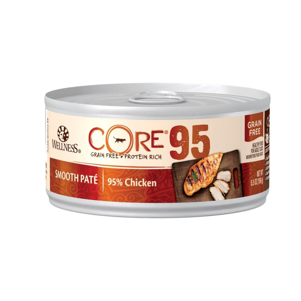 Wellness CORE 95% Chicken Wet Cat Food, 5.5 oz, 12 ct