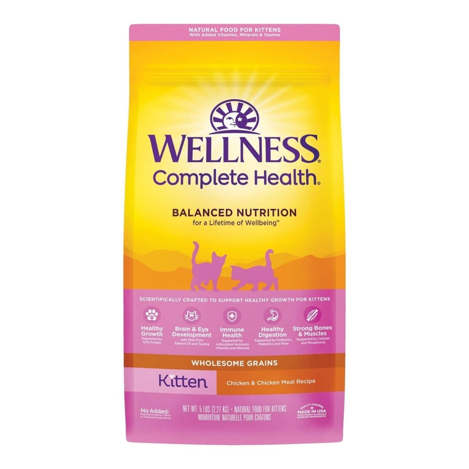 Wellness Complete Health Dry Kitten Wet Cat Food, 5 lb
