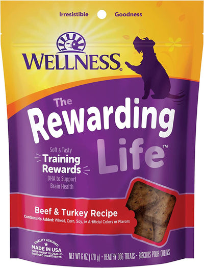 Wellness Rewarding Life Dog, 6 oz Beef Turkey Soft