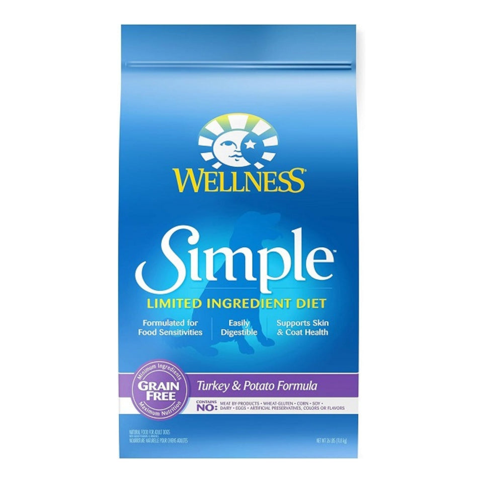 Wellness Dog Simple Turkey Potato 26Lb - Dog Food Dry