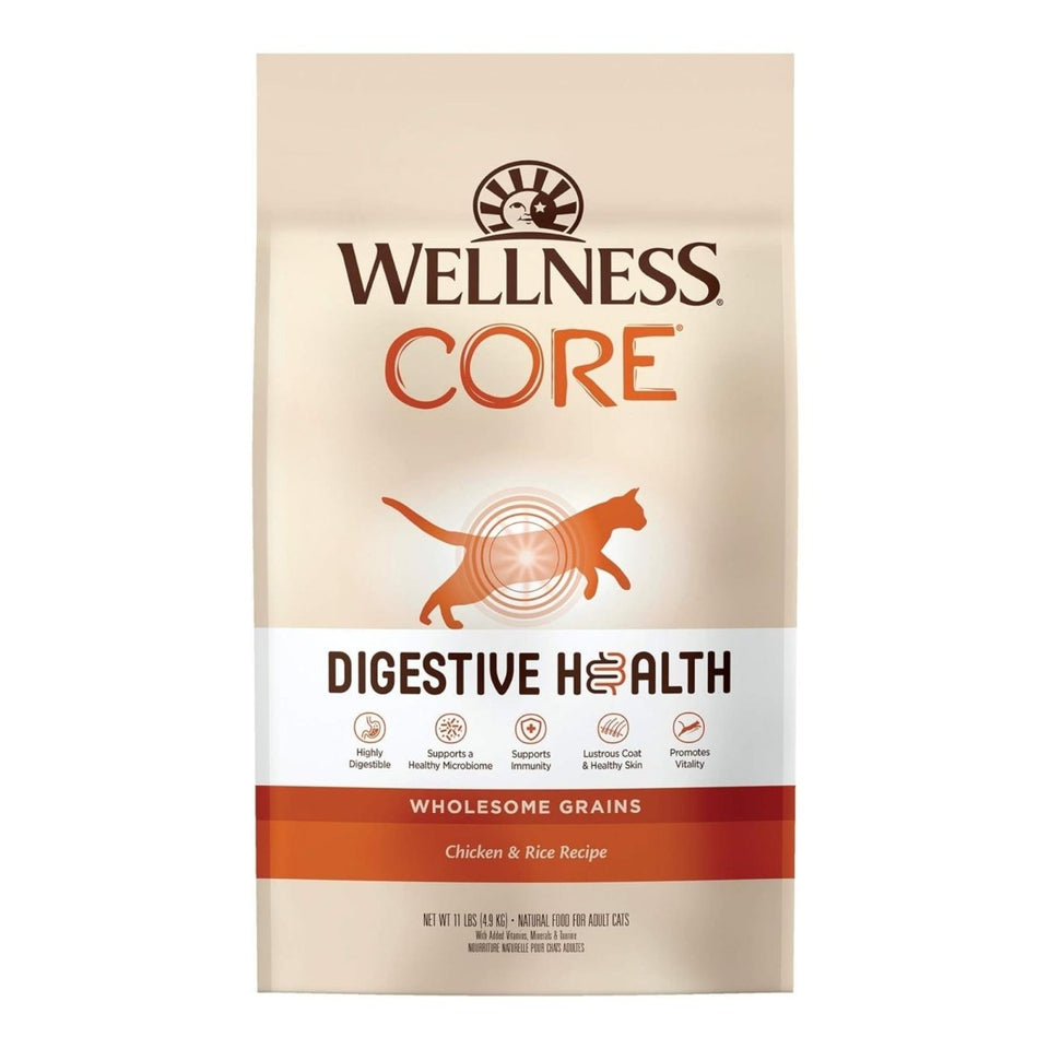 Wellness CORE Digestive Health Chicken & Rice Dry Cat Food, 11 lb
