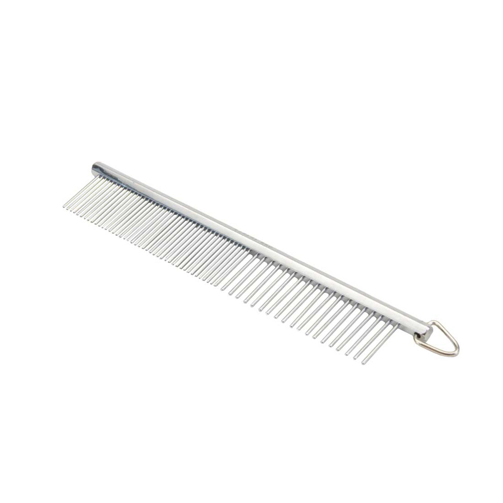 Safari Dog Grooming Comb Medium/Fine, Silver, 4.5 in