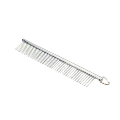 Safari Dog Grooming Comb Medium/Fine, Silver, 4.5 in