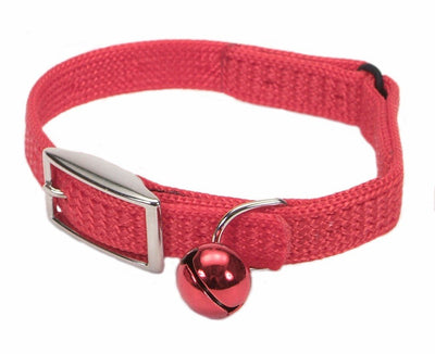 Coastal Sassy Snag-Proof Nylon Safety Cat Collar, Red 3/8 x 8 in - Pets Perfect