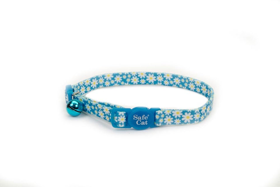 Coastal Safe Cat Adj. Breakaway Cat Collar Daisy, Blue