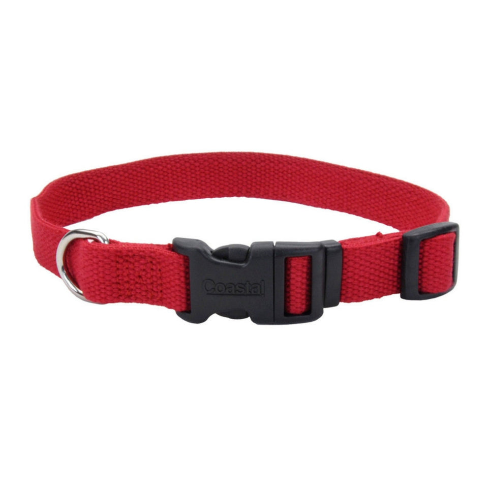 New Earth Soy Adjustable Dog Collar Cranberry, 1ea/3/4 In X 1218 in - Dog Apparel Collar