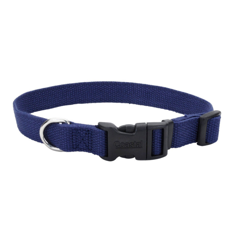 New Earth Soy Adjustable Dog Collar Indigo, 1ea/1 In X 1826 in - Dog Apparel Collar