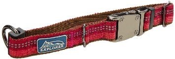 Coastal K9 Explorer 5/8 in Adj Dog Collar Berry Red (8-12 in) - Pets Perfect