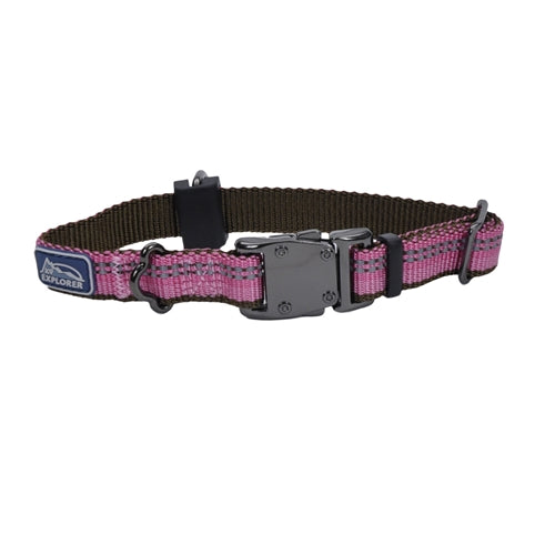 Coastal K9 Explorer 5/8 in Adj Dog Collar Rosebud Pink (10-14 in)