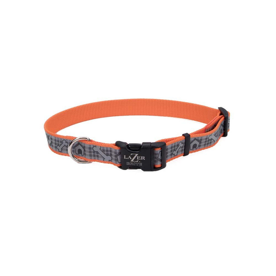 Lazer Brite Reflective Adjustable Dog Collar Orange, 3/8 in x 8-12 in