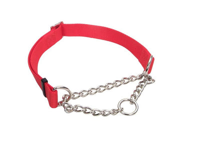 Check-Choke Adjustable Check Training Dog Collar Red 3/4 in x 14-20 in